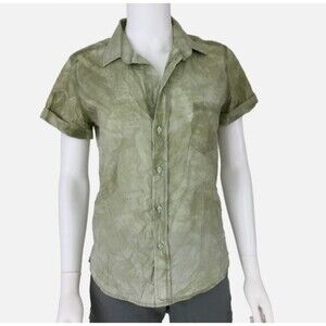 Frank & Eileen Women Billy Jean Shirt sz S Crinkle Button Up Casual Quiet Luxury